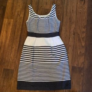 BANANA REPUBLIC Black Combo STRIPED PREPPY DRESS Size 2